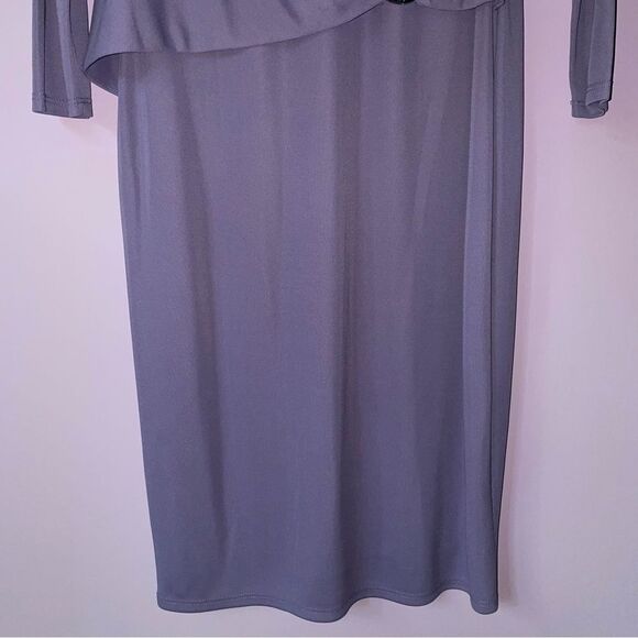 NEW Ralph Lauren Size 6 Dress Midi Lilac Purple Wrap Front 3/4 Sleeve High Neck - Picture 4 of 9